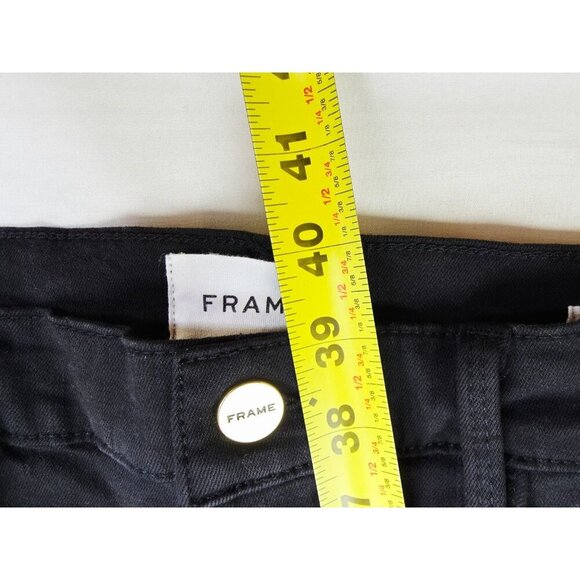 Frame Size 32X31 Womens Le Pixie High Flare Black Denim 5 Pocket Jeans - Picture 12 of 13